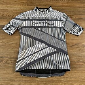 Castelli Black White Millerighe Short Sleeve Cycling Jersey Bike Womens Large